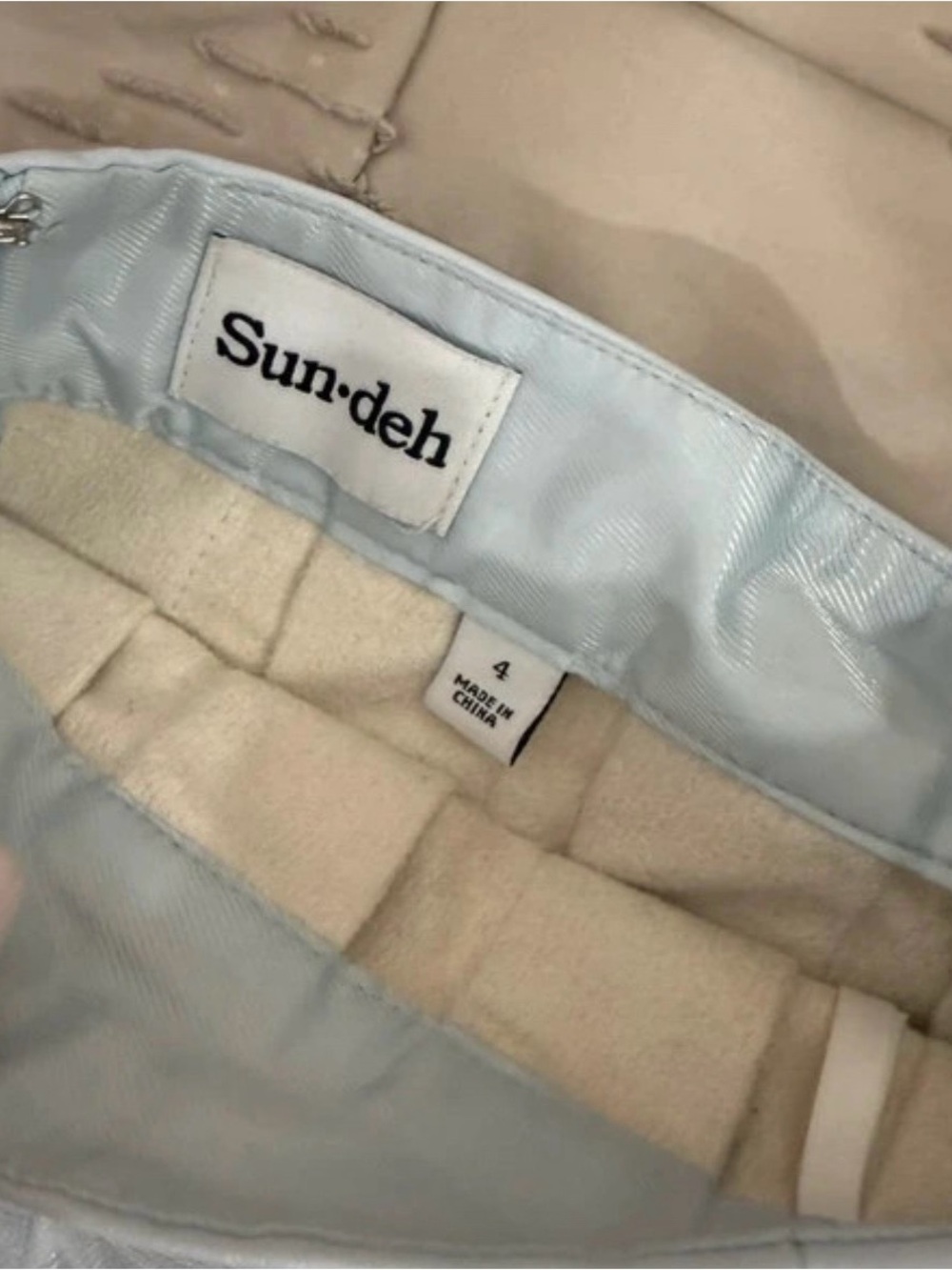 Aritzia Corduroy Skirt in Pale Blue with Cream Lining